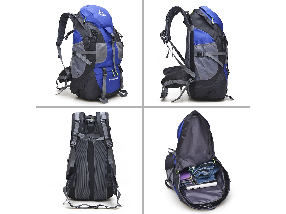 Mochila De Trekking De 50 Litros Resistente Al Agua Para Acampar, Viajar, Escalar Y Actividades Al Aire Libre.