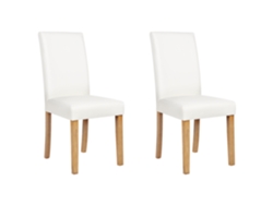 Confortável conjunto de cadeiras de jantar BELIANI Broadway de Pele sintética Branco 42x59x93
