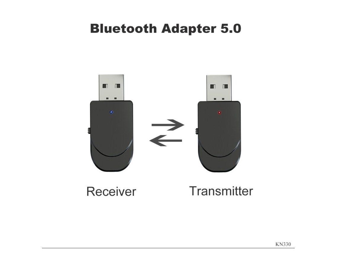 Receptor & Transmissor Bluetooth 5.0 de Áudio USB 3.5mm Jack Para TV PC Car  Kit