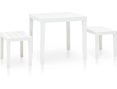 Conjunto de jardín VIDAXL Blanco Plástico (78x72 cm)