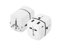 Adaptador de viaje EE. UU. Europa Reino Unido 2 USB 2 USB C Blanco Akashi