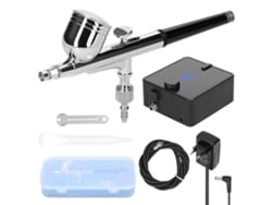 Kit profissional de compressor de ar para aerógrafo, 0,3 mm, bomba de ar com pressão máxima de 36 psi para modelismo e pintura DIY.