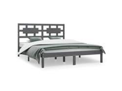 Marco de Cama Madera de Pino Macizo Gris (200x200cm)