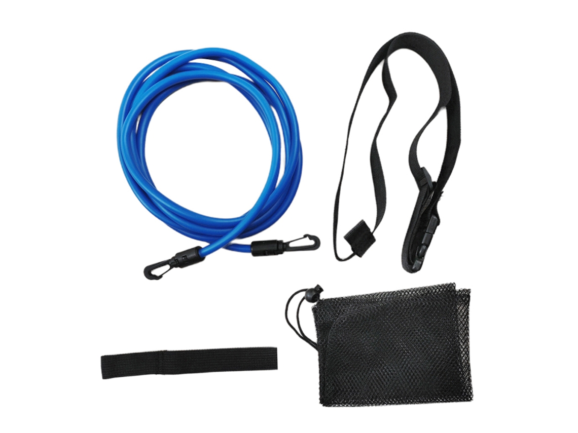 Cinturón de natación con cordón elástico para entrenamiento estacionario de resistencia en natación.