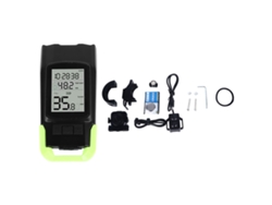 2026-ordenador De Bicicleta Inalámbrico Con Pantalla Lcd Retroiluminada Impermeable Velocímetro Horno Luces Led Para Ciclismo Verde
