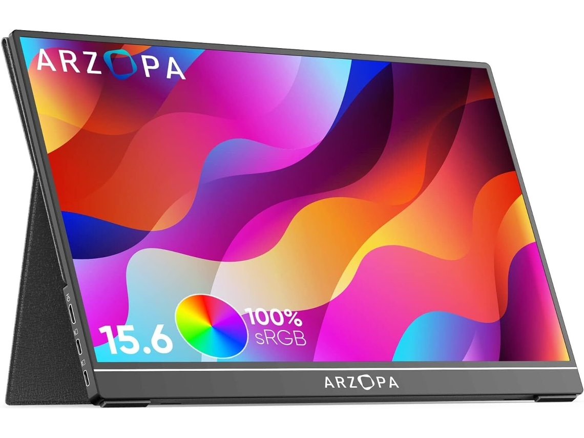 Monitor Portátil Para Arzopa A1 Gamut De 15.6"" Fhd Ips Com Hdmi Usb-c Para Pc Mac Ps5 Switch