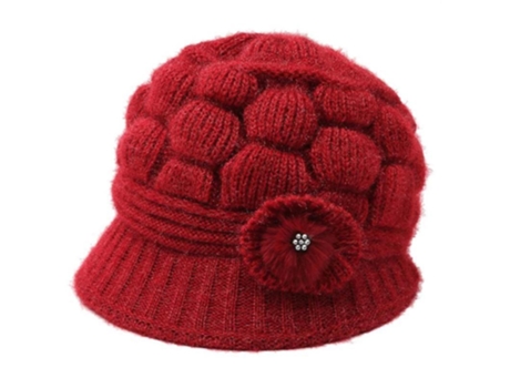 Gorro De Punto Cálido Con Ala - Gorro De Punto Farol - Rojo Gorro De Punto Cálido Con Ala - Gorro De Punto Farol - Rojo JEIIBRZUI