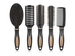 Juego De 5 Peines Para El Cabello, Peines Antiestáticos Para Alisar El Cabello Mojado, Para Uso Doméstico Y En Salones De Belleza (negro)