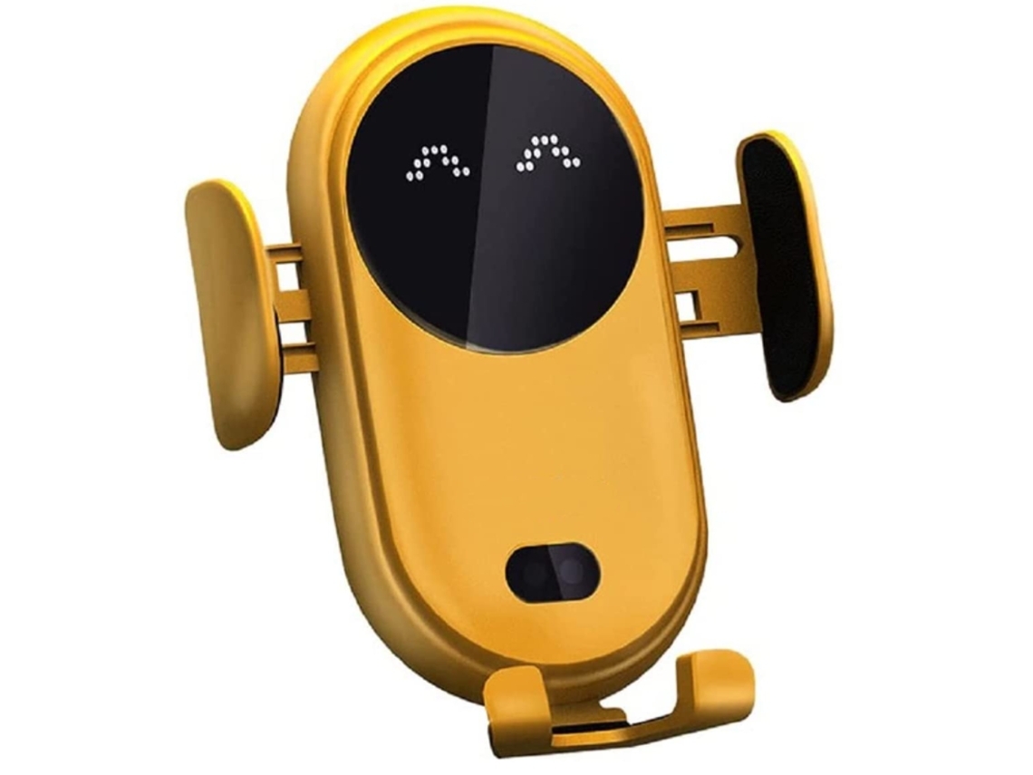 Cargador Carro Sem Design Robô Personalizado Smart Wireless Auto Sensing Car Phone YIZHOOD Amarillo