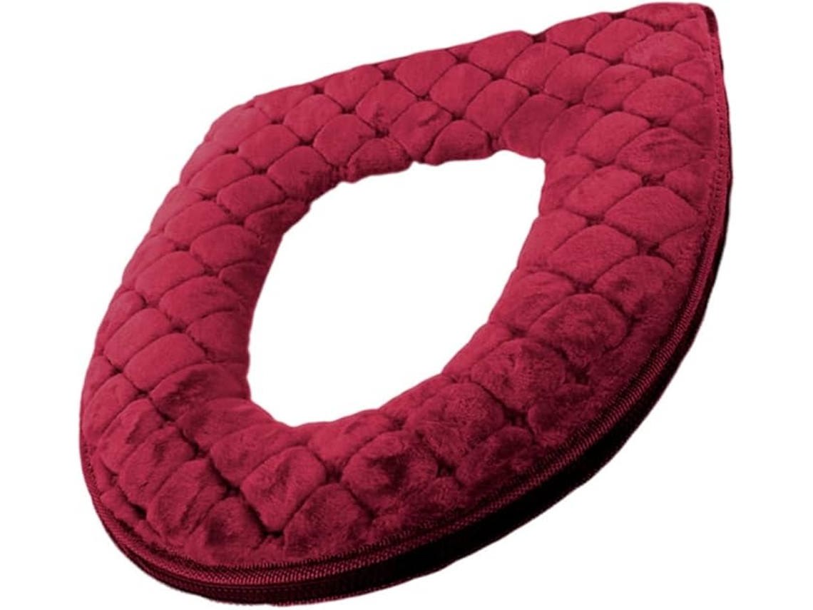 Asiento De Inodoro Reforzado - Suave - Lavable Con Agua - Tipo General - Con Cremallera, Rojo