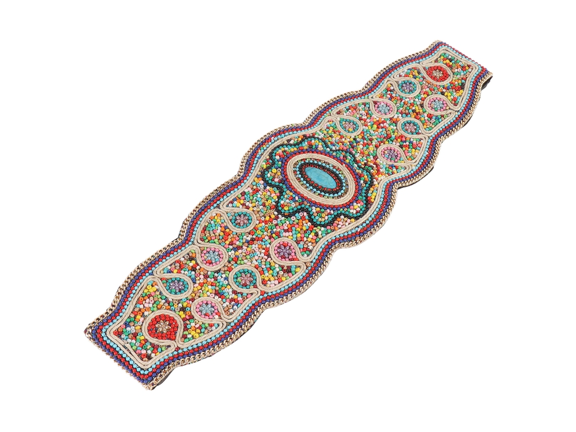 Cinturón Elástico Bohemio Para Mujer Con Cuentas, Hecho A Mano En Pu, Ancho, Para Vestidos De 72 A 85 Cm.