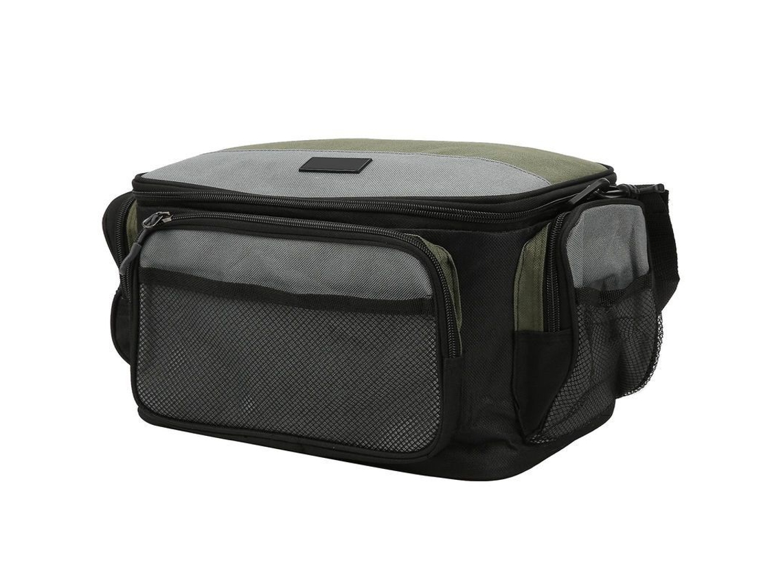 Bolsa de pesca 2026 con correas para el hombro, almacenamiento de accesorios, estuche resistente al agua y a los desgarros para señuelos, carretes y herramientas.