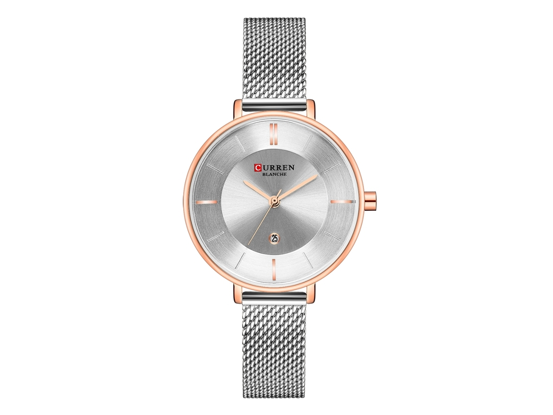 Reloj Analógico De Cuarzo Para Mujer Con Conexión Redonda, Resistente Al Agua, Estilo Moderno, Oro Rosa Y Blanco.