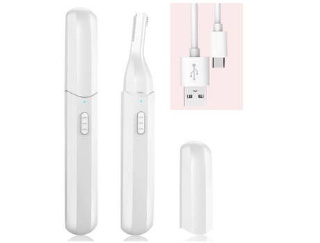 Afeitadora eléctrica indolora para mujer Depiladora facial para mujer Cara Cuerpo Brazos Piernas Afeitadora de bikini blanca AUJEZON