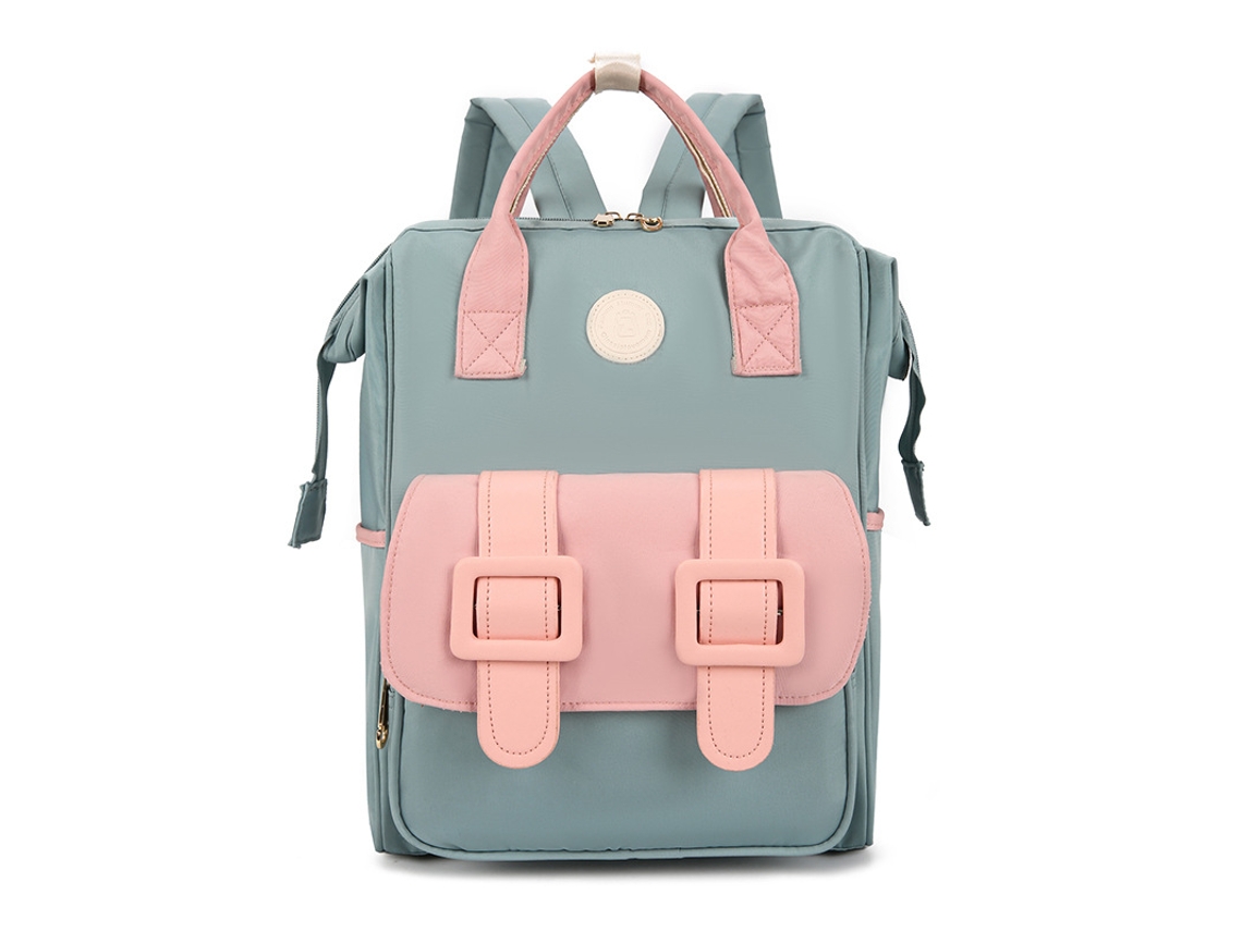 Mochila para pañales con aislamiento térmico, sistema antirrobo y compartimentos separados para artículos húmedos y secos (verde) Eifson