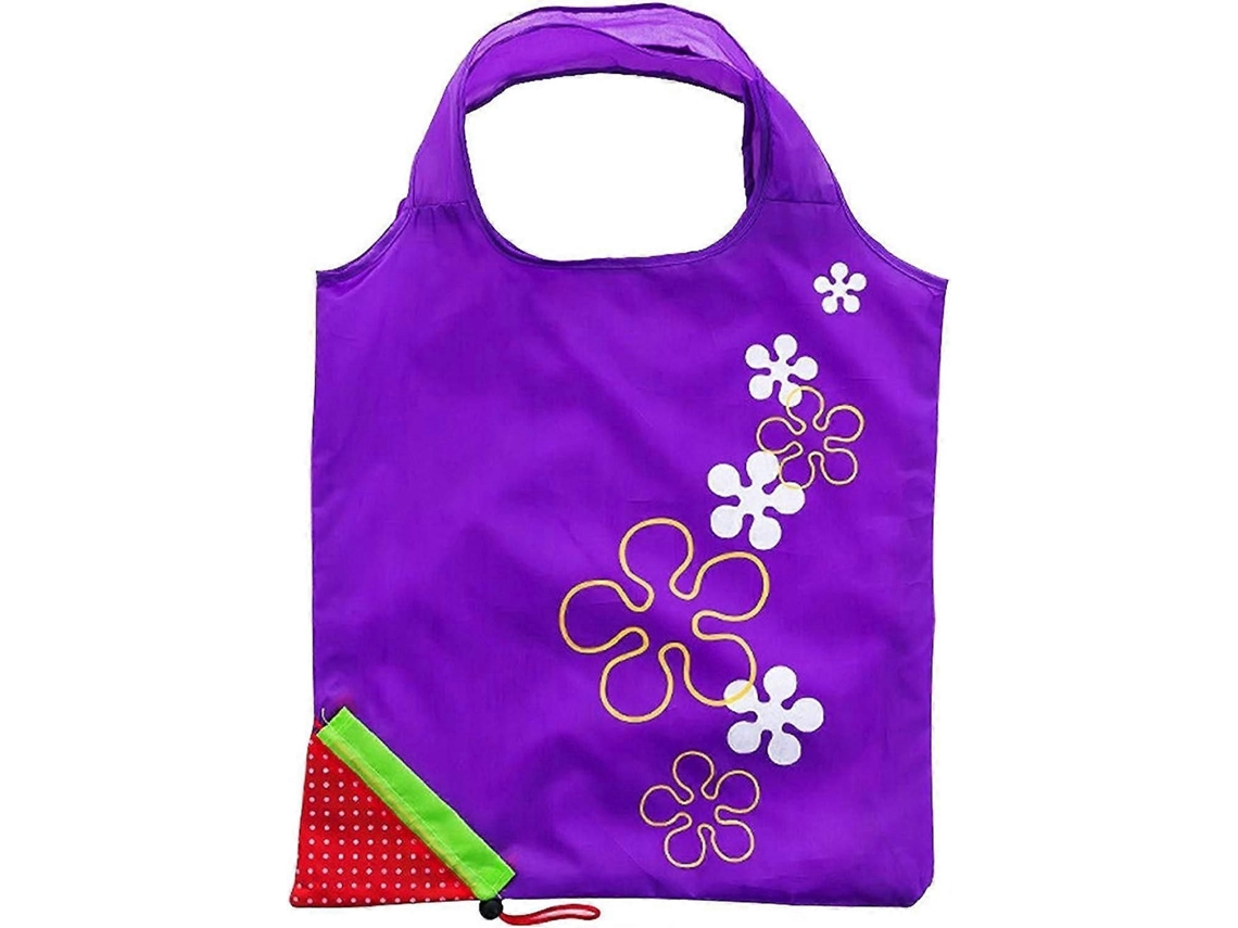 Bolsas de compra reutilizables, plegables y resistentes de nailon color fresa. GOKOCO