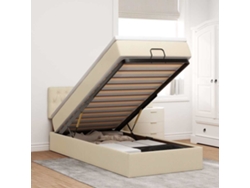 Syfax™ Estructura De Cama Otomana Con Colchón Tela Crema 80x200cm
