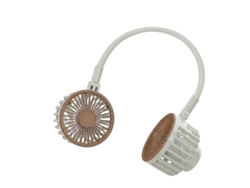 Ventoinha De Pescoço Com Dupla Turbina, 3 Velocidades E Silencioso Gandy 69374 Branco + Castanho
