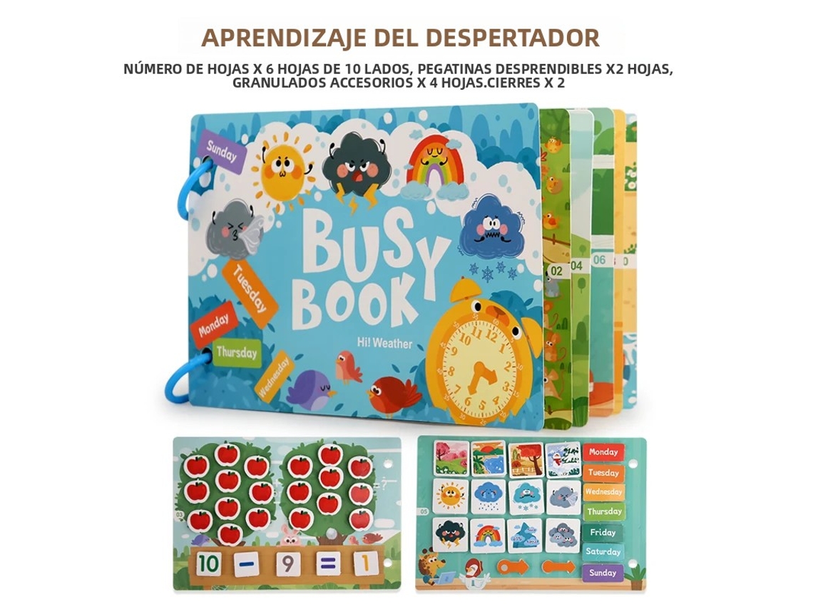 (estilo 6) Libro Para Bebés Ocupados, Adecuado Para Juegos De Educación Temprana, Un Libro Tranquilo Con Pegatinas.