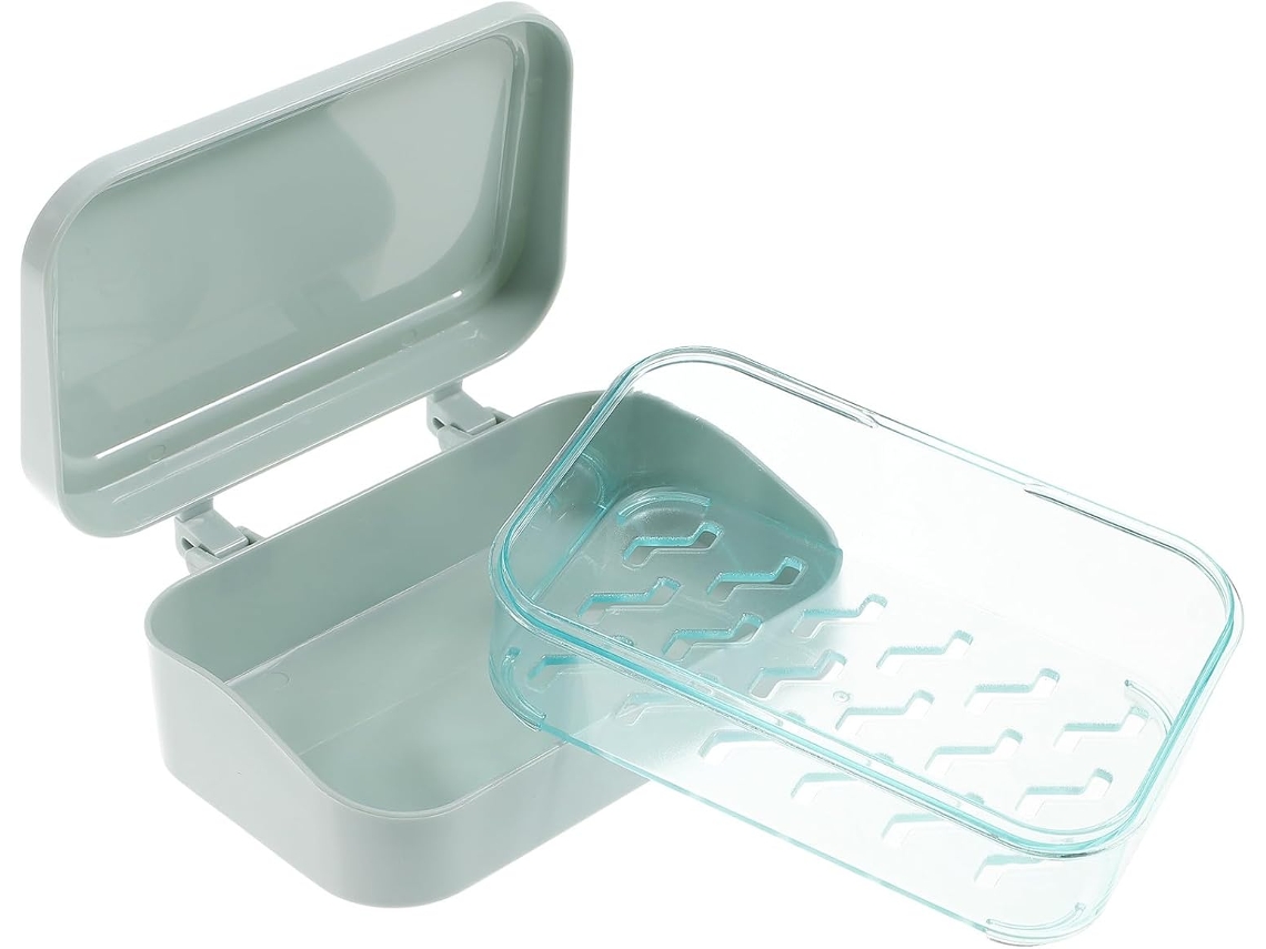 Soporte para cepillos de dientes y brochas de maquillaje, de resina y acero inoxidable, superficie lisa y base estable para uso sobre encimera.