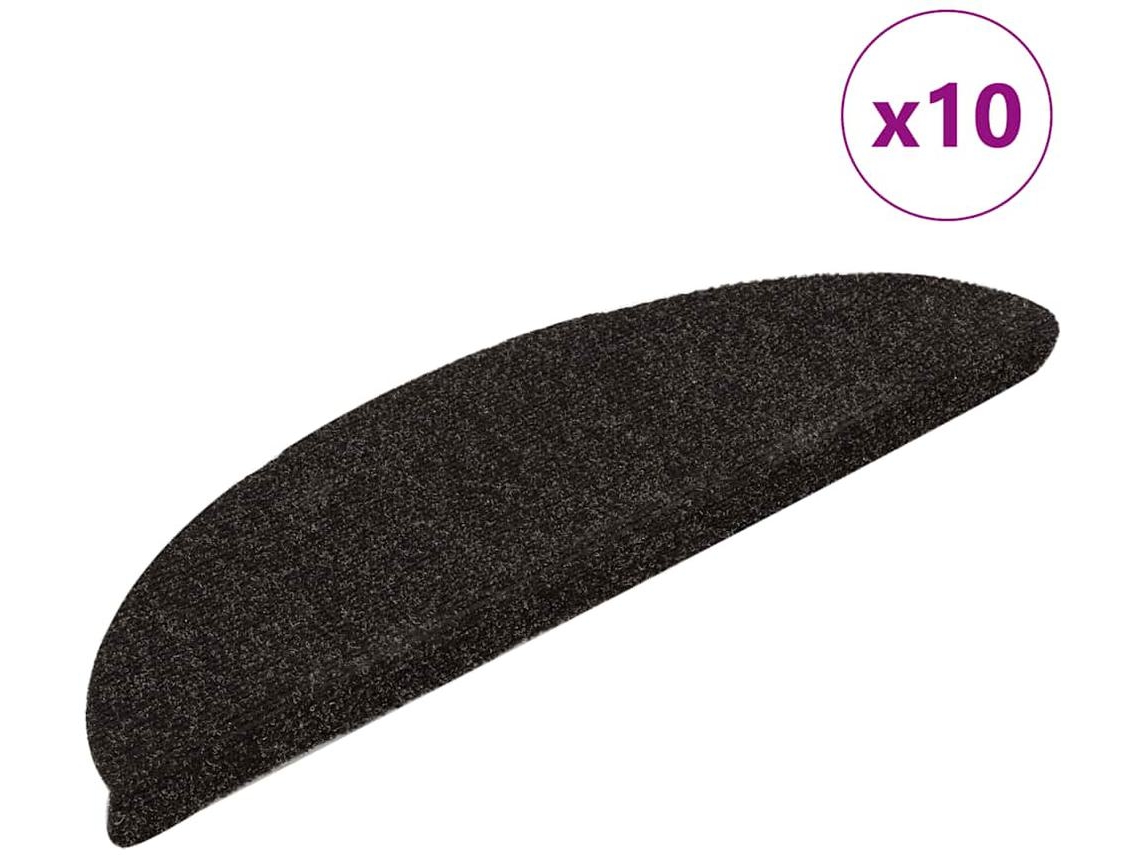 Conjunto 10 Alfombrilla de escaleras VIDAXL Marrón Polipropileno (56x17x3 cm)