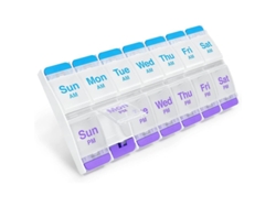 Organizador De Pastillas Con Botón, Planificador De Medicamentos, Organizador De Vitaminas
