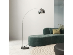 Lámpara de pie, lámpara de salón, arco ajustable, base de mármol, estilo vintage, 40 W, E27, luz solar. 100 x 115 x 30 x 170 x 180 cm, negro/gris.