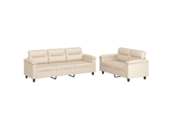 Maison Exclusive - Juego De Sofás Con Cojines 2 Piezas Tela Microfibra Beige
