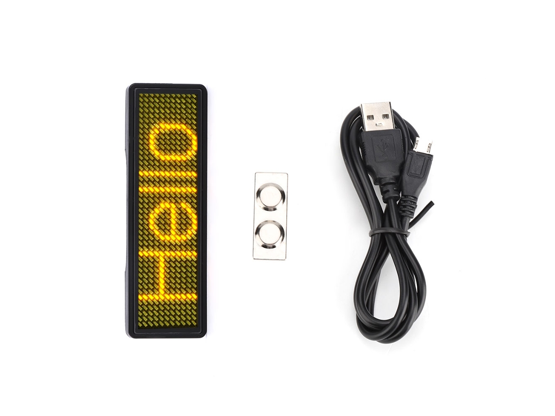 Etiqueta Digital Led Programable Multilingüe Recargable Con Nombre (amarilla)