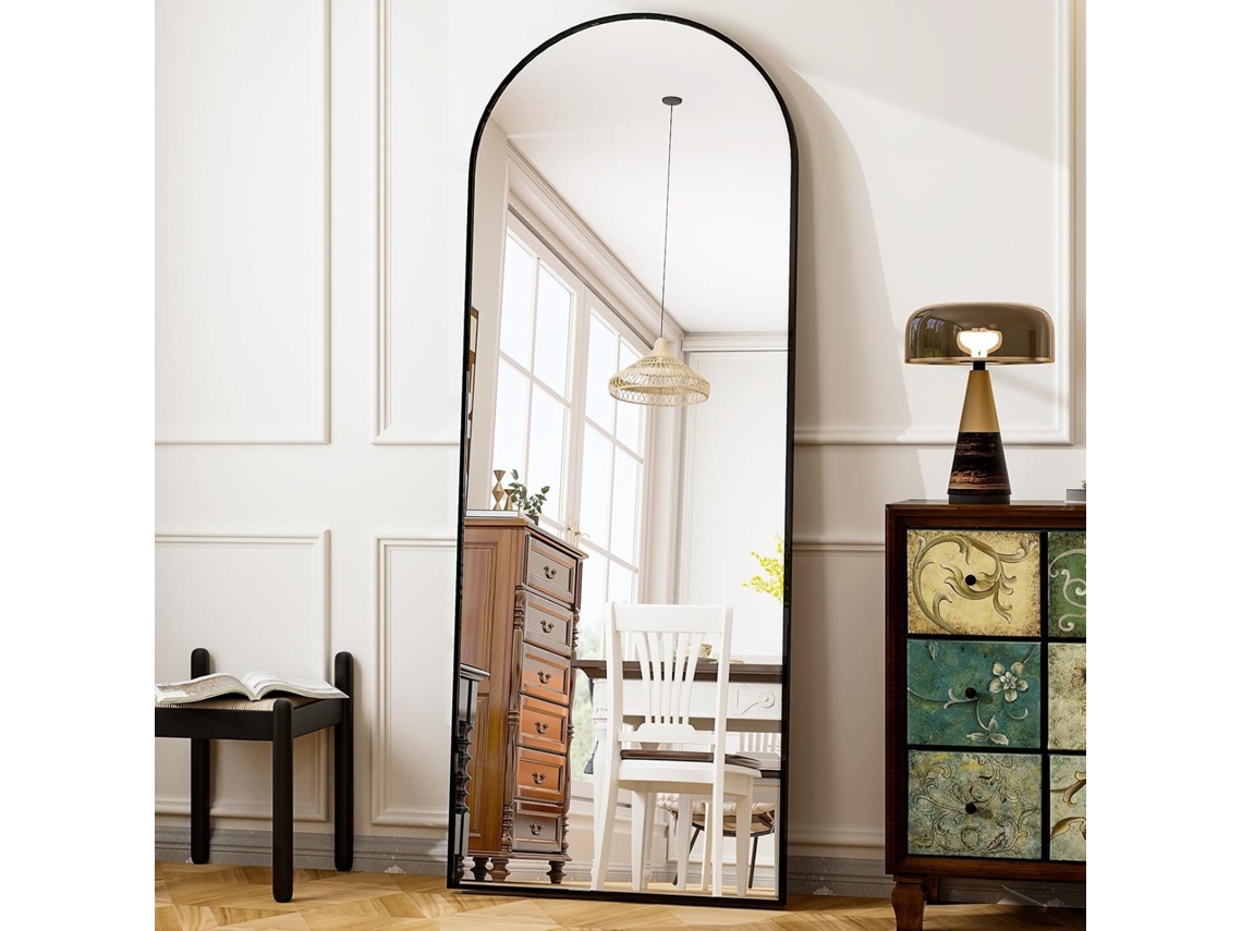 Espejo Moderno, Curvo, De Cuerpo Entero, De Pie O De Pared, Con Marco De Aluminio, Decoración Sencilla Para Armarios, Salas Y Dormitorios.