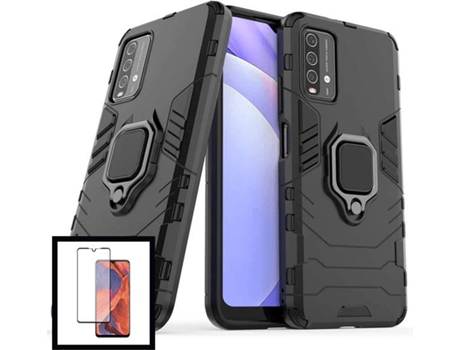 Kit Funda + Protector de Pantalla Xiaomi Redmi 9T PHONECARE Military Defender (Negro)