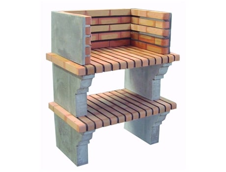 BBQ MINUS - Barbacoa sencilla, sin chimenea, de ladrillo y cemento refractario - 91x57x108cm ARTICIMENTOS