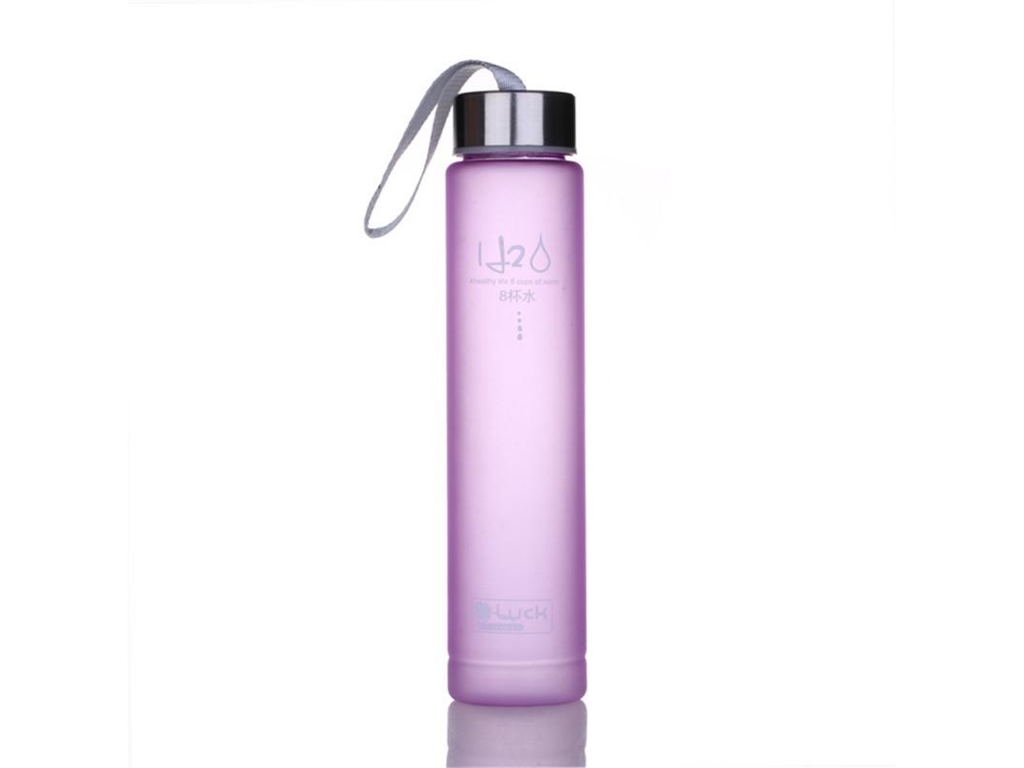 Botella de agua deportiva portátil, 280 ml, resistente a altas temperaturas, transparente esmerilada y a prueba de fugas. MDUG (morado)