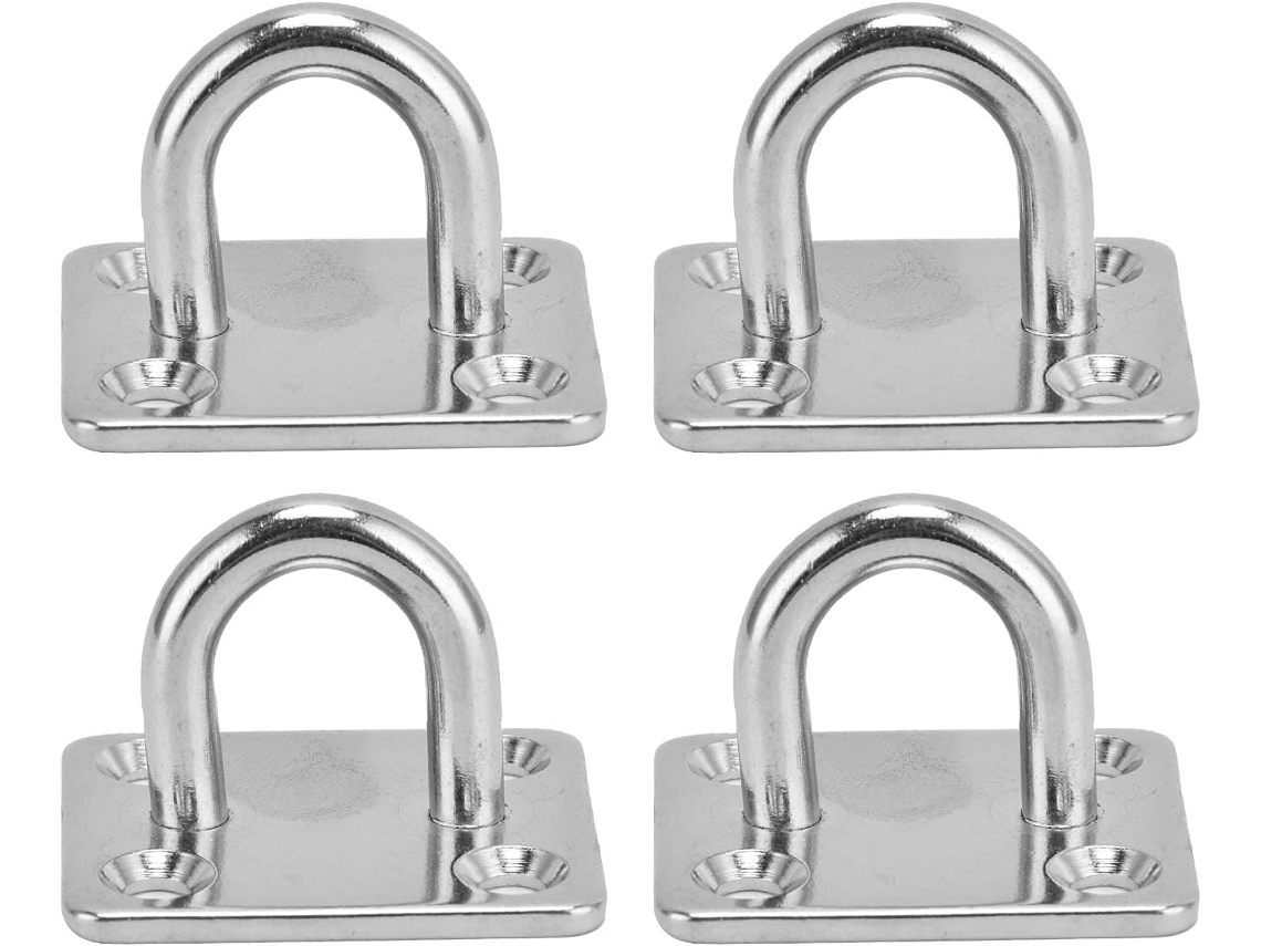 Piezas De Placa Ojo Acero Inoxidable 304 Para Montaje En Techo O Pared Hardware Suspensi N Con Gancho Cerrado Hamacas