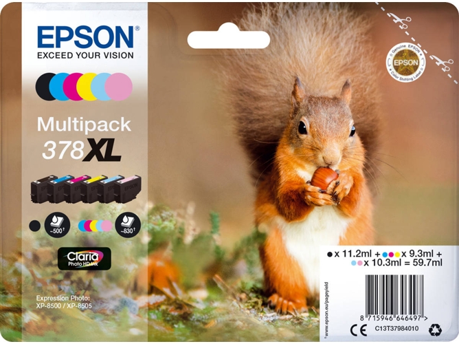 Pack de cartuchos de tinta EPSON 378XL - C13T37984020