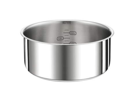 Tefal L8982904 Preferência de Ingenio Pask pálido 18 cm, aço inoxidável, maçaneta vendida separadamente, todas as luzes, incluindo indução