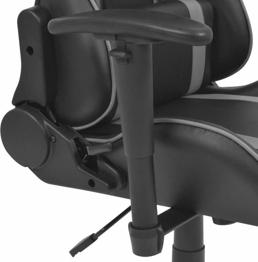 Vidaxl De Escritorio reclinable gris asiento giratoria gaming estilo corrida apoyo pies racing con