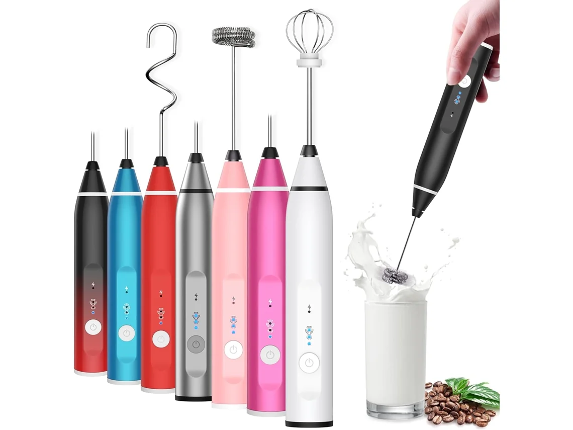 TRUYUETY Velocidades Ajustáveis, Batedor De Leite Recarregável Para Uma Espuma Rica E Cremosa, Batedor De Aço Inoxidável Removível, Design Compacto E Portátil