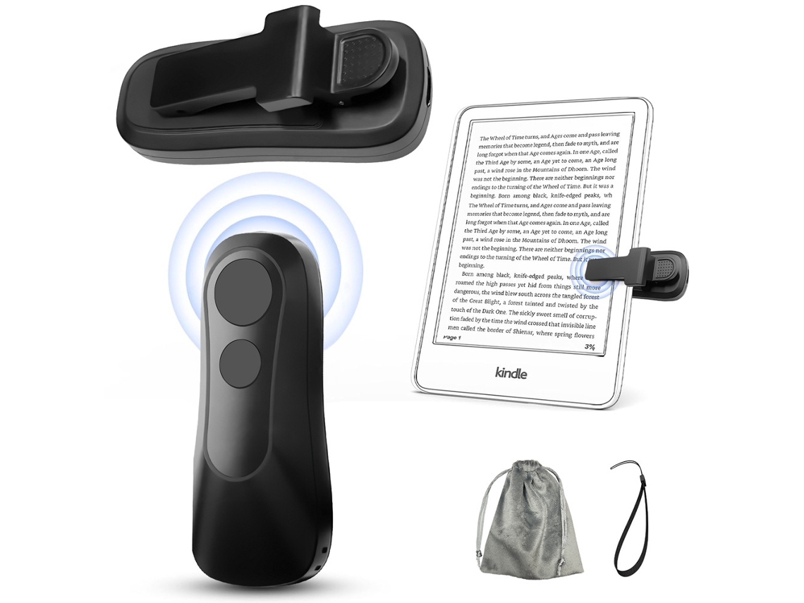 Control remoto para pasar páginas y leer en Kindle, iPad, iPhone, Android y tabletas, color negro.
