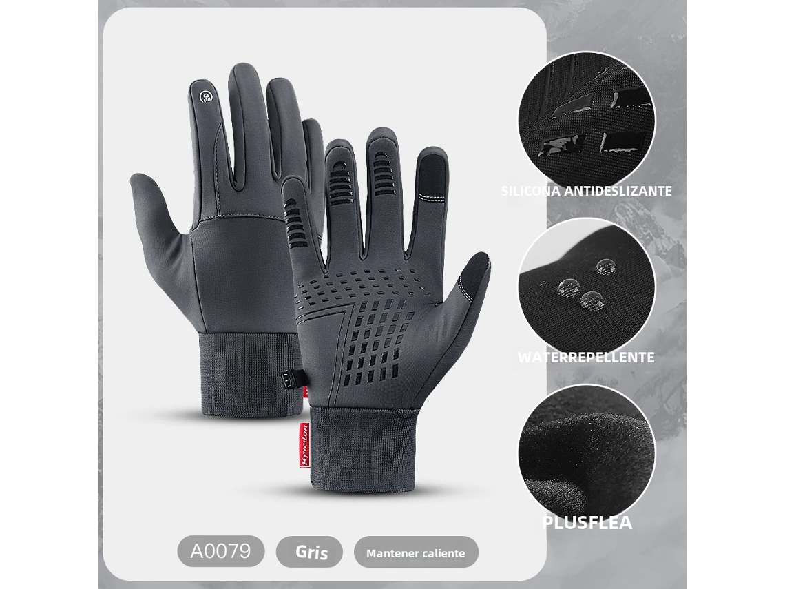 (gris Xl) Guantes De Ciclismo Unisex Con Pantalla Táctil Negros, Adecuados Para Otoño E Invierno.