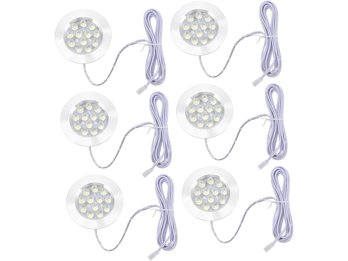 Foco Led Empotrable Para Autocaravana, 3w, Blanco Natural, Aleación De Aluminio Ultrafina, 6 Unidades.