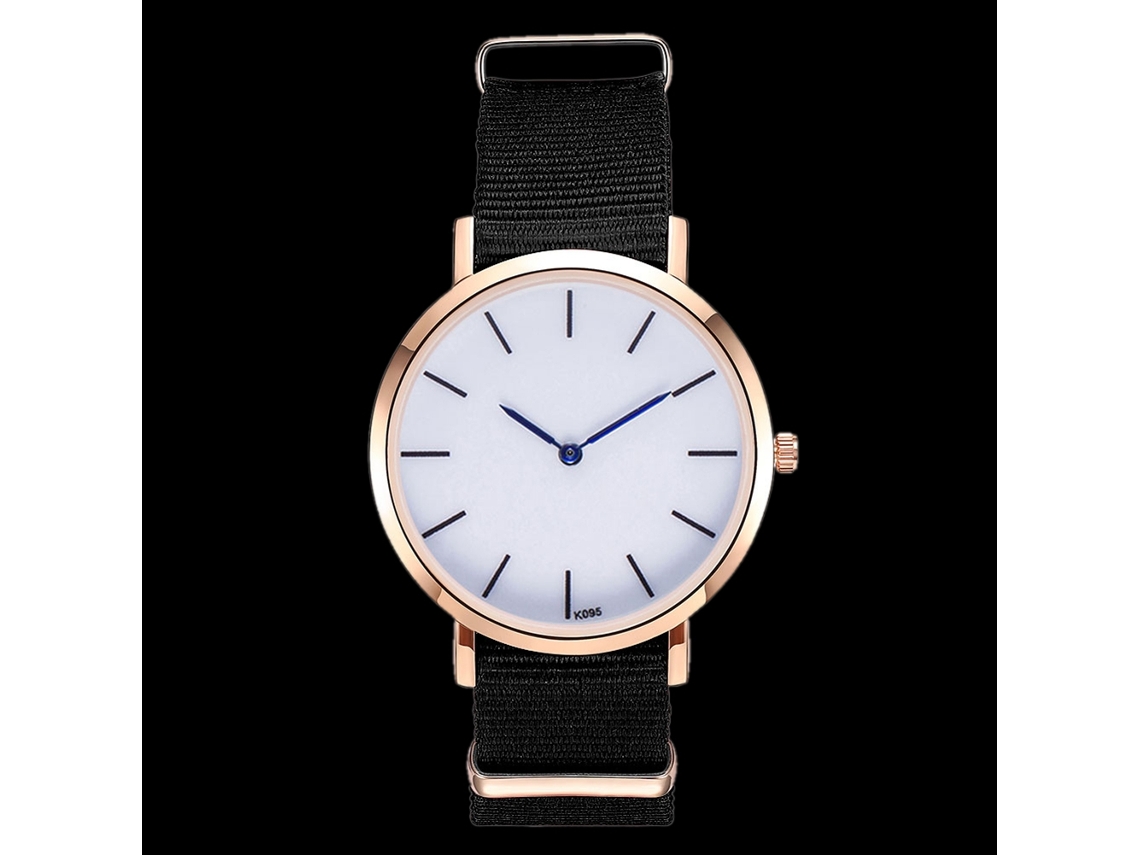 Reloj De Pulsera Unisex De Cuarzo Con Correa De Nailon Negra.