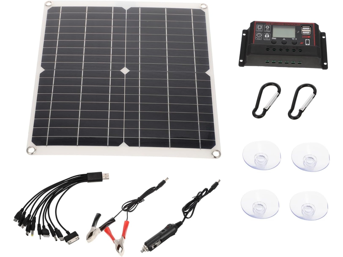 Kit De Cargador De Panel Solar Para Uso En Exteriores Con Batería Utilizable