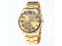 Reloj De Pulsera De Cuarzo Para Hombre Con Brazalete De Acero Dorado De Estilo Moderno.