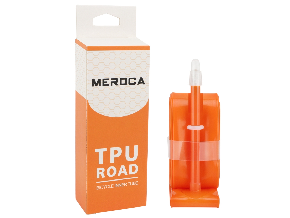 Cámara De Aire Ligera De Tpu Para Bicicletas 700c*23-35c Con Válvula Francesa, 45l, Naranja, Accesorio Para Bicicleta