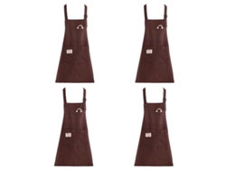 Delantal De Algodón Femenino Para Cocina, 4 Piezas, Moda, Para Trabajo En Restaurante, Para Cocinar