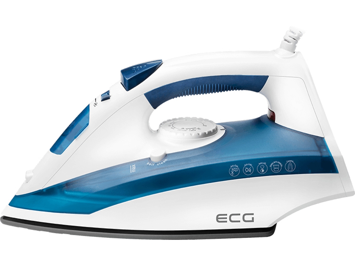 NZ 322 Auto-Off Ferro a seco e a vapor Base de cerâmica 2200 W Azul, Branco ECG