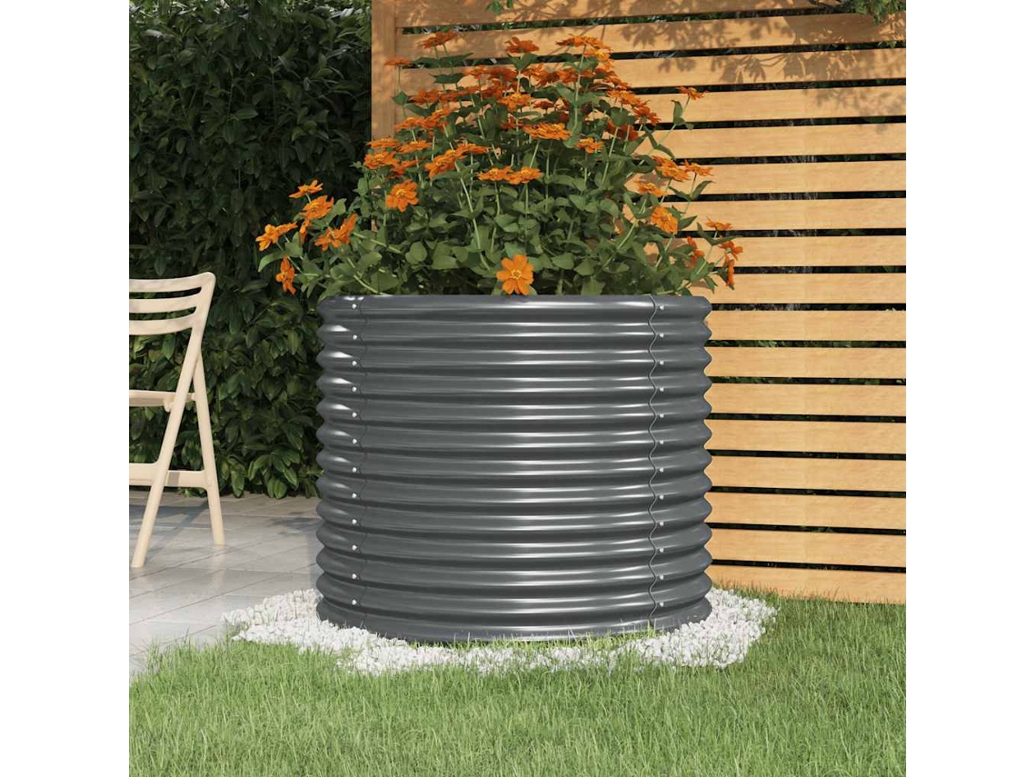 HARLANV1 Maceta de jardín de acero galvanizado color miel (80x80x68 cm)