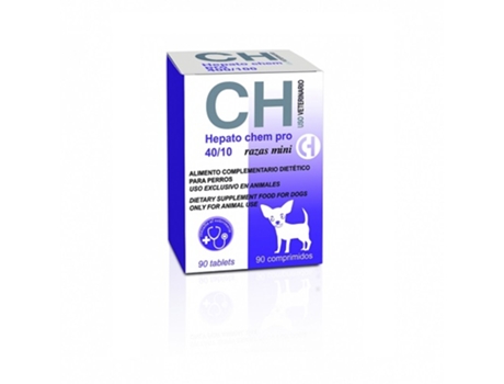 Hepato Chem Pro 40/10 para Cães de Raça Mini com Insuficiência Hepática 90 Comprimidos CHEMICAL IBÉRICA