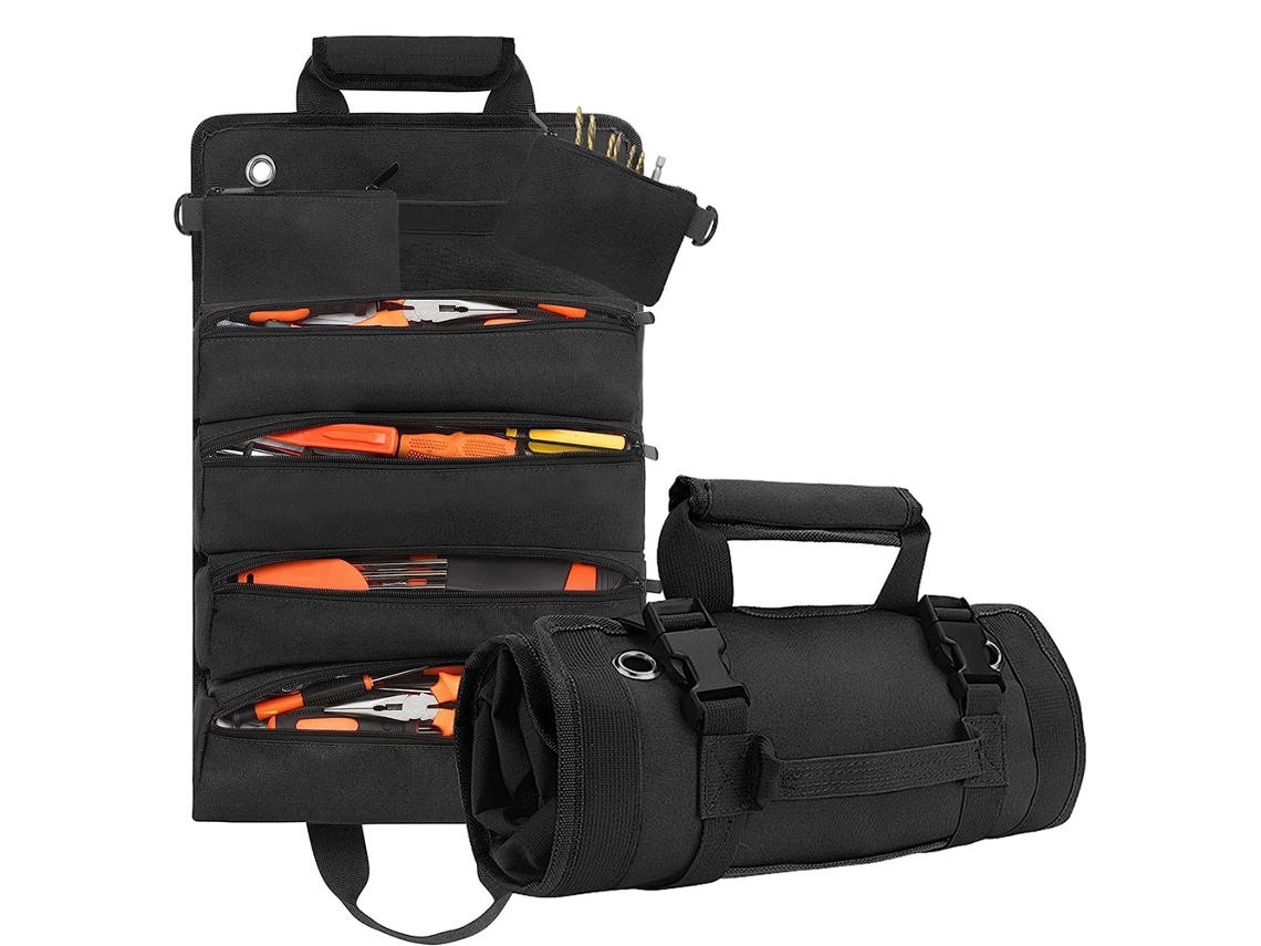 Bolsa de herramientas Oxford con 6 bolsillos para almacenamiento profesional y doméstico.
